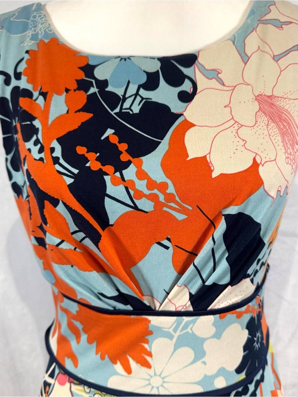 London Times retro style pleated front flowy dress size 6 - Picture 2 of 6